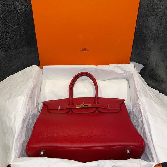 Authentic Hermes Birkin 35 cm. Mint condition! Box, Dustbag, Raincoat, etc incl! - Picture 8 of 15
